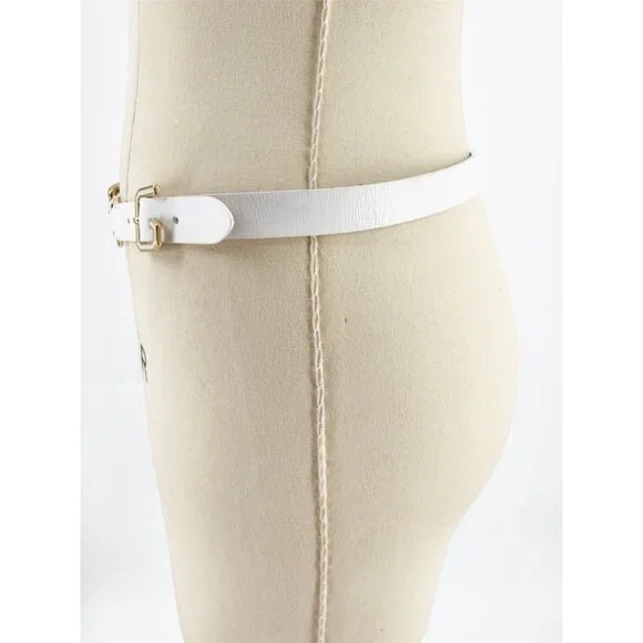 Dolce & Gabbana Skinny White Leather Belt Size: M  display picture 1